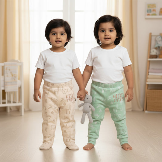2-pack cotton trousers- Ivory