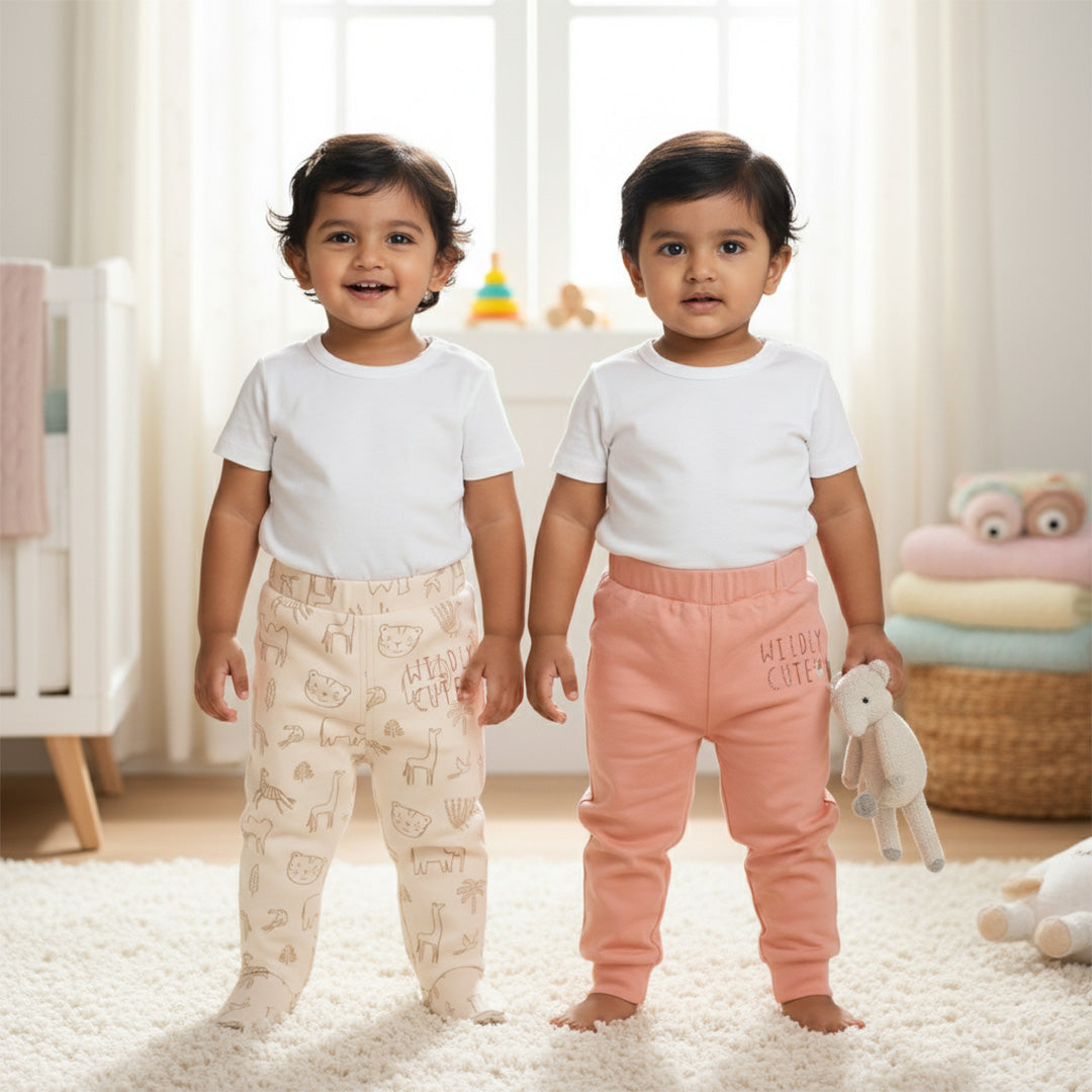 2-pack cotton trousers- Jungle