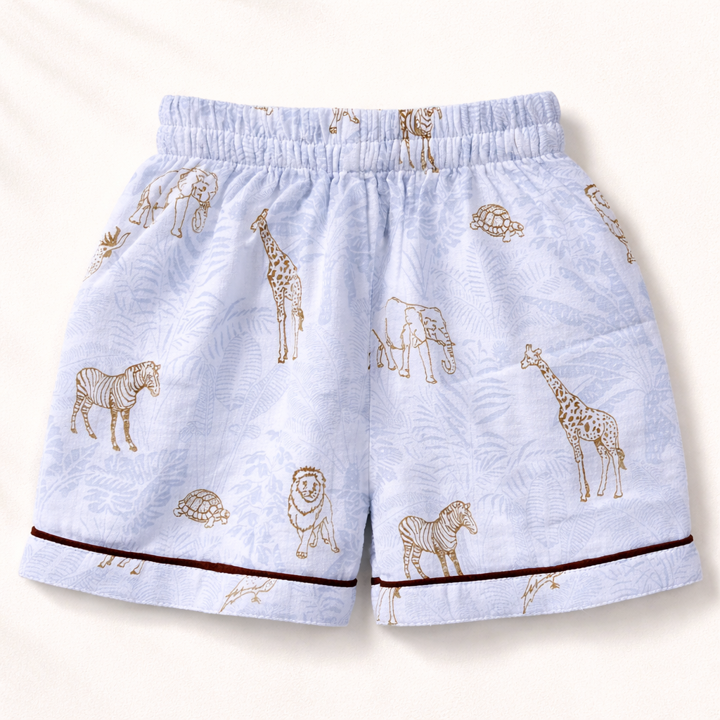 Unisex Crinkle Muslin Nightwear - Mini Safari