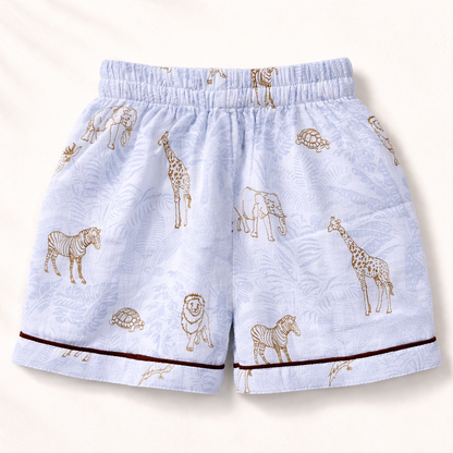 Unisex Crinkle Muslin Nightwear - Mini Safari