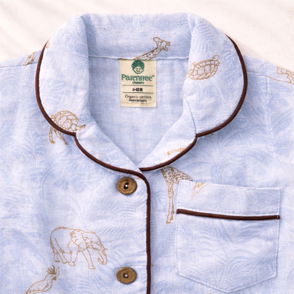 Unisex Crinkle Muslin Nightwear - Mini Safari