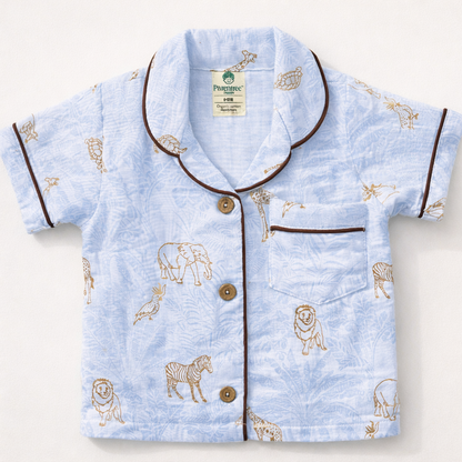 Unisex Crinkle Muslin Nightwear - Mini Safari