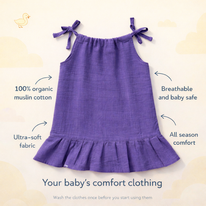 Baby Girl Organic Muslin Knot Frock - Pack of 3