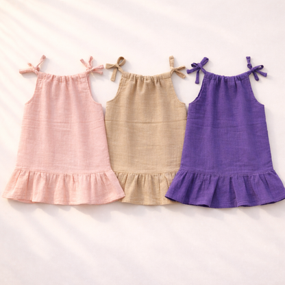 Baby Girl Organic Muslin Knot Frock - Pack of 3
