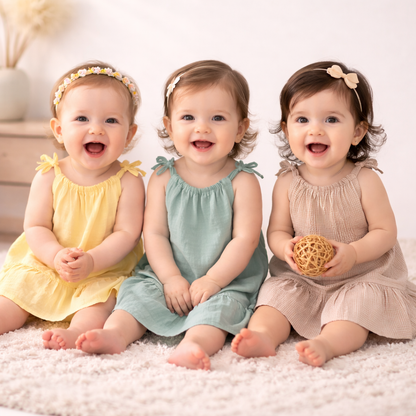Baby Girl Organic Muslin Knot Frock - Pack of 3