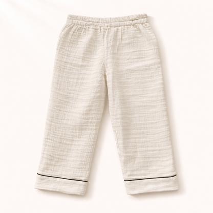 Unisex Crinkle Muslin Night Suit - The Marshmallow