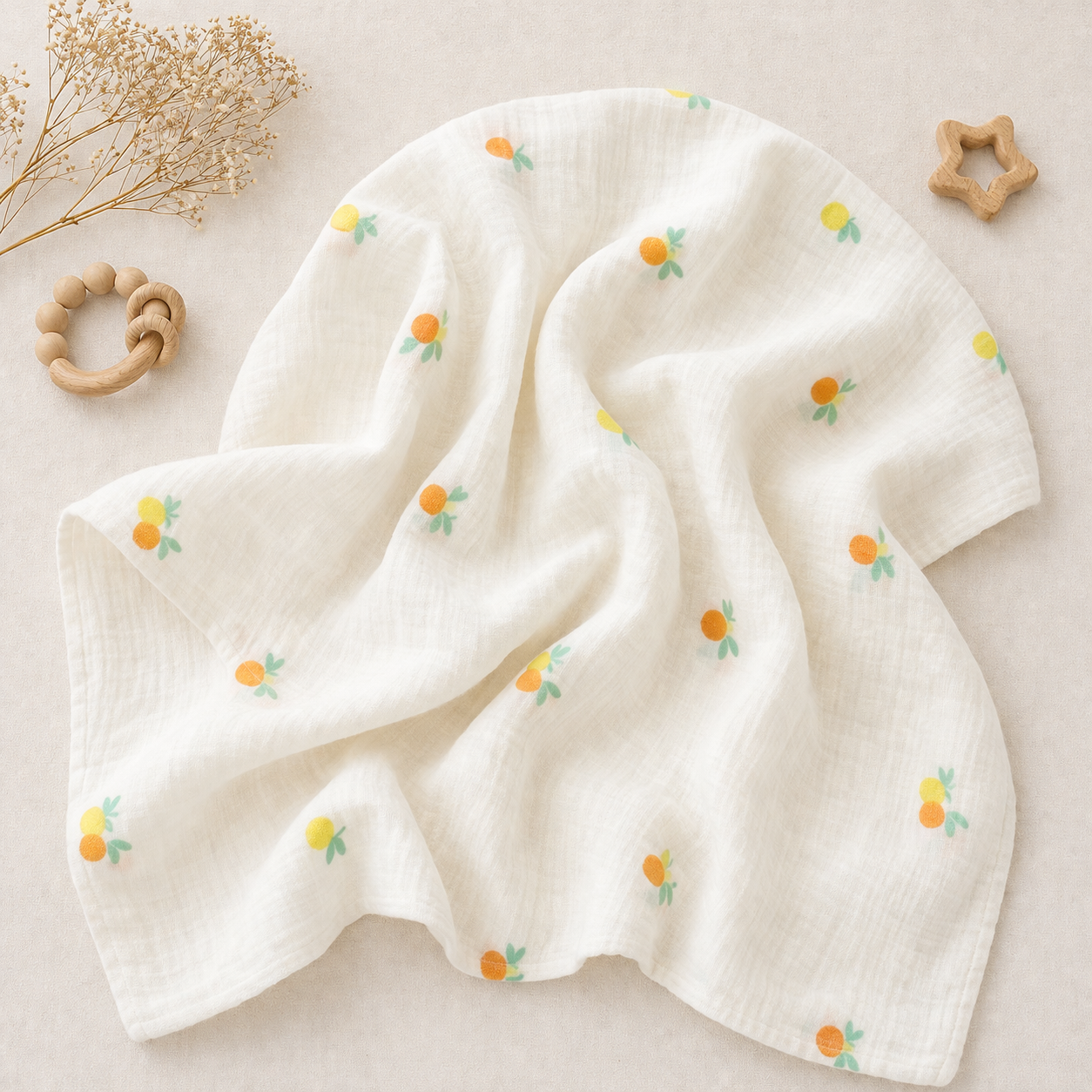 Muslin Swaddle - Citrus Bloom