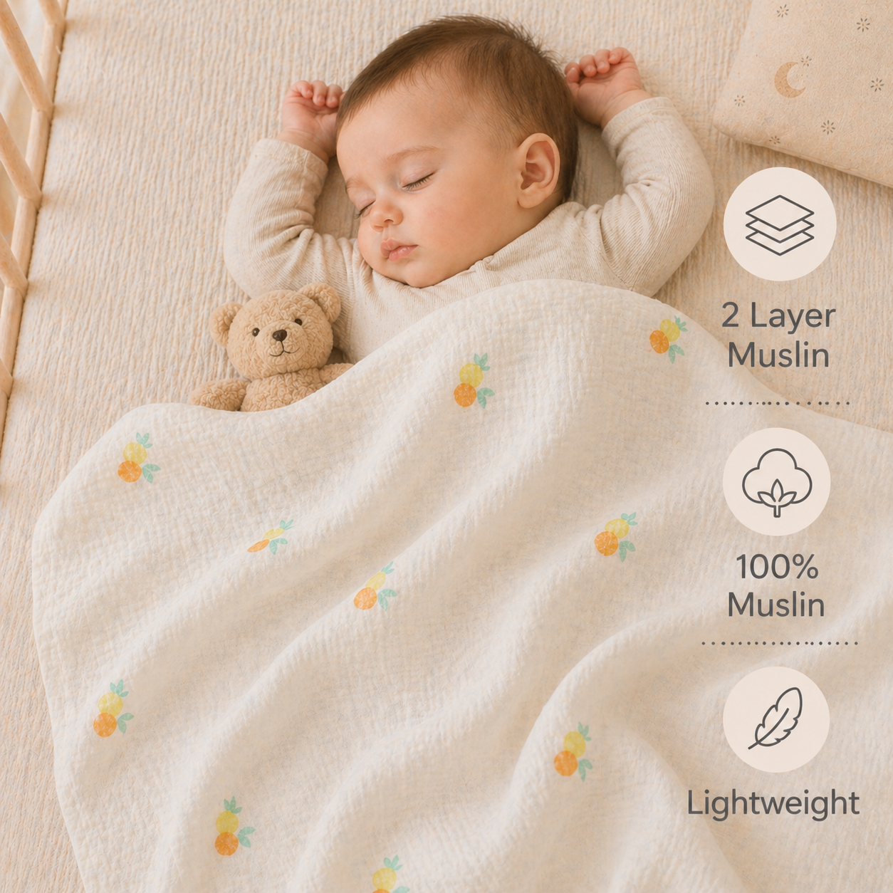 Muslin Swaddle - Citrus Bloom