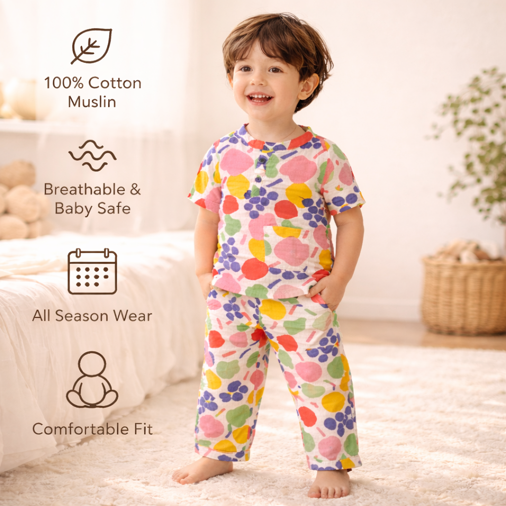 Unisex soft Muslin Nightwear - Fruit Punch