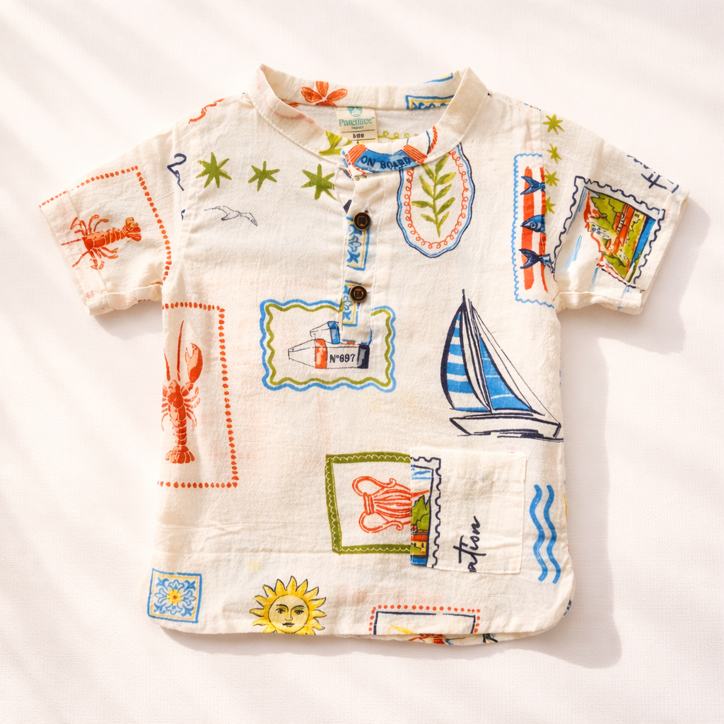 Unisex soft Muslin Nightwear -  Seaside Smiles