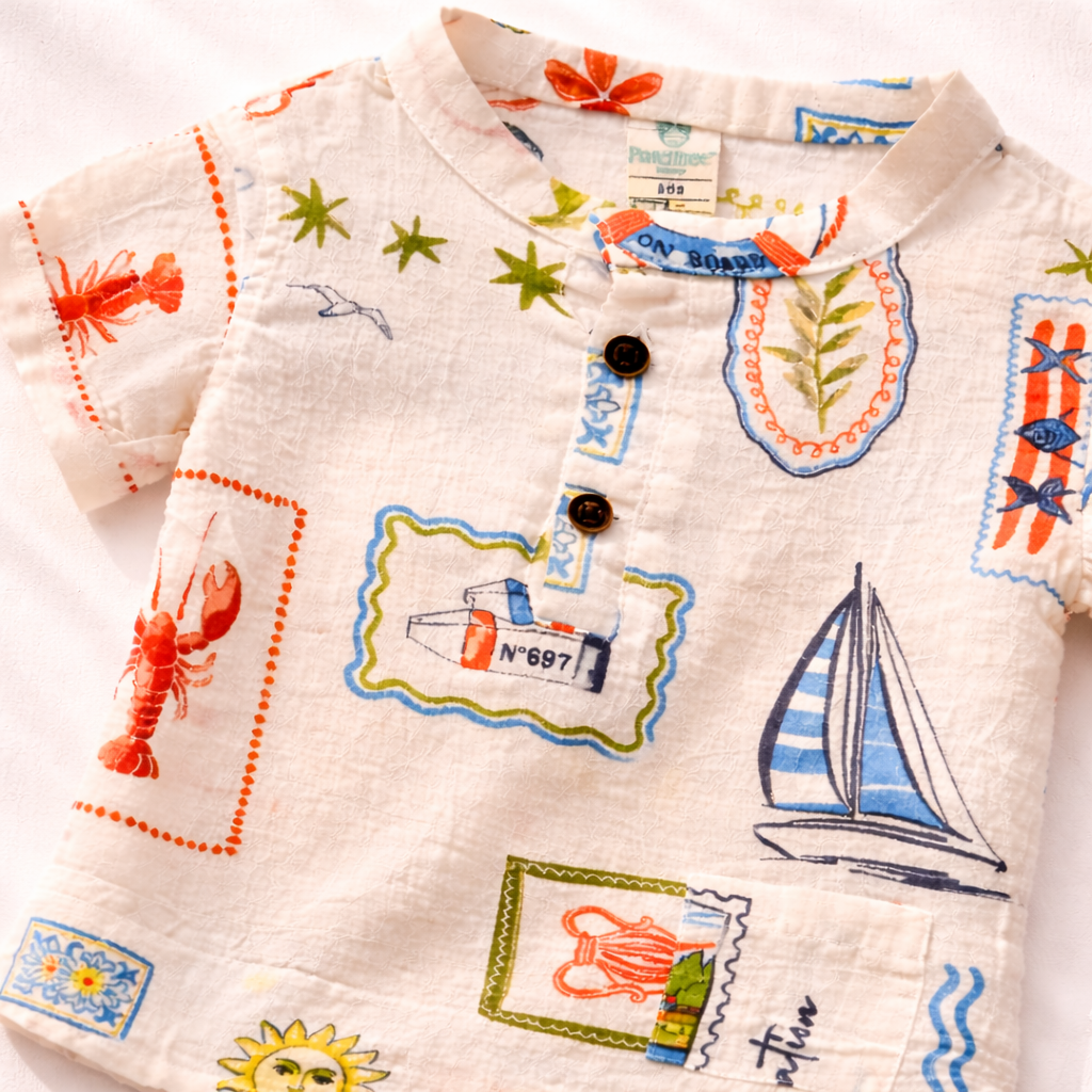 Unisex soft Muslin Nightwear -  Seaside Smiles