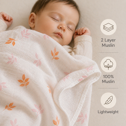 Muslin Swaddle - Amber Leaf