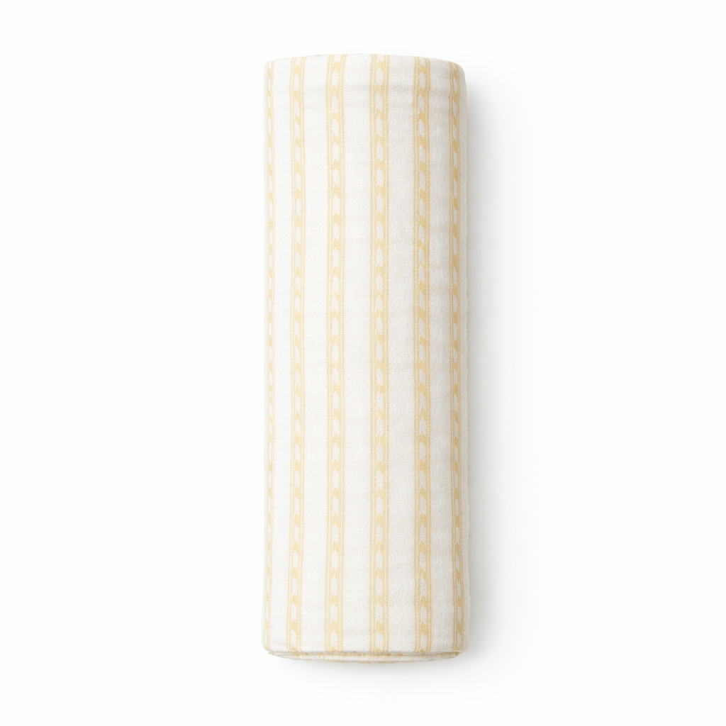 Muslin Swaddle - Buttercream Stripe