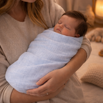 Muslin Swaddle- Powder Blue