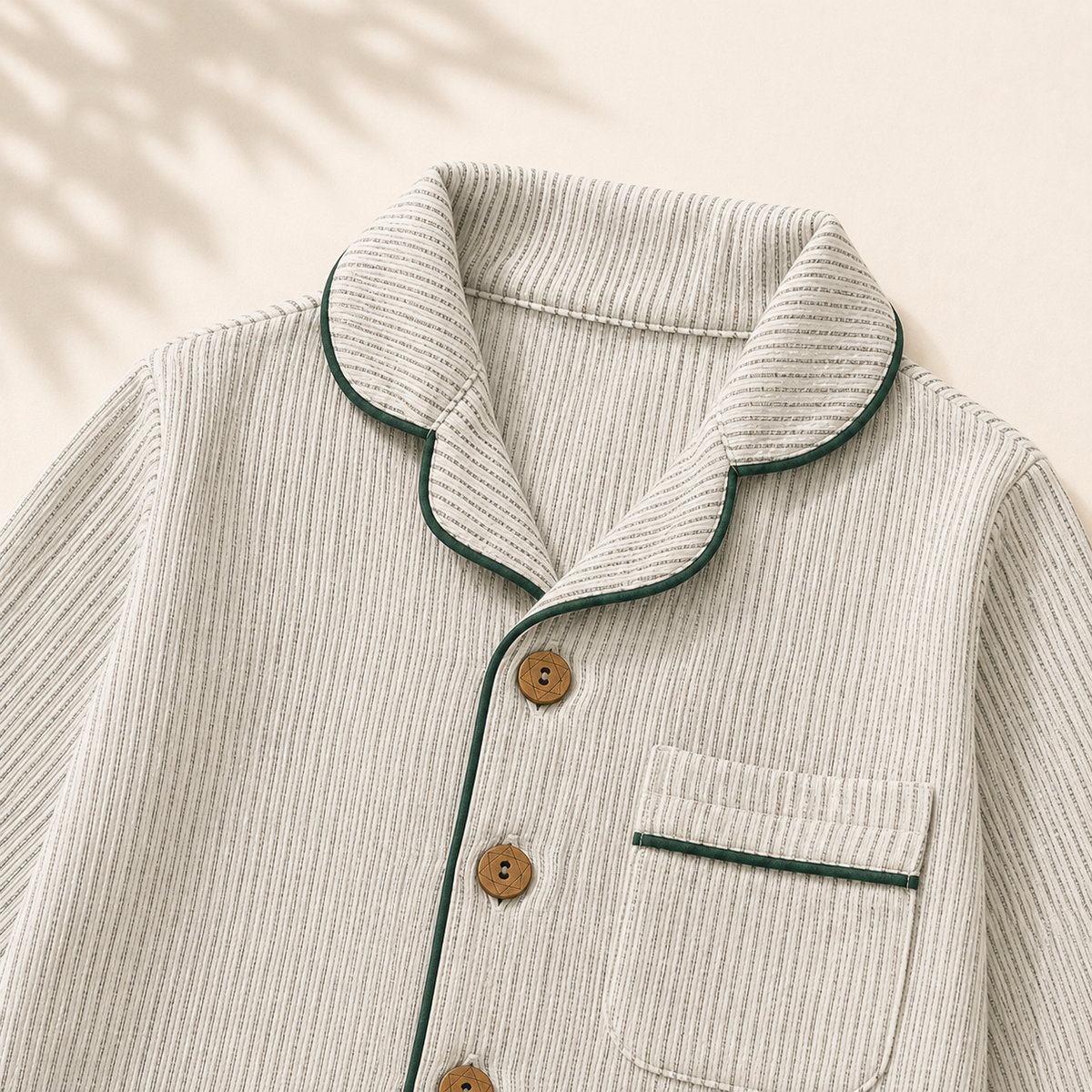 Unisex Crinkle Muslin Night Suit - Pinstripe