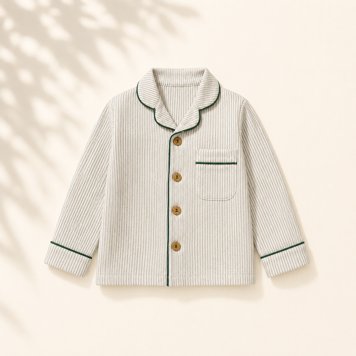 Unisex Crinkle Muslin Night Suit - Pinstripe