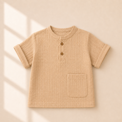 Unisex Crinkle Muslin Nightwear -  Oatmeal