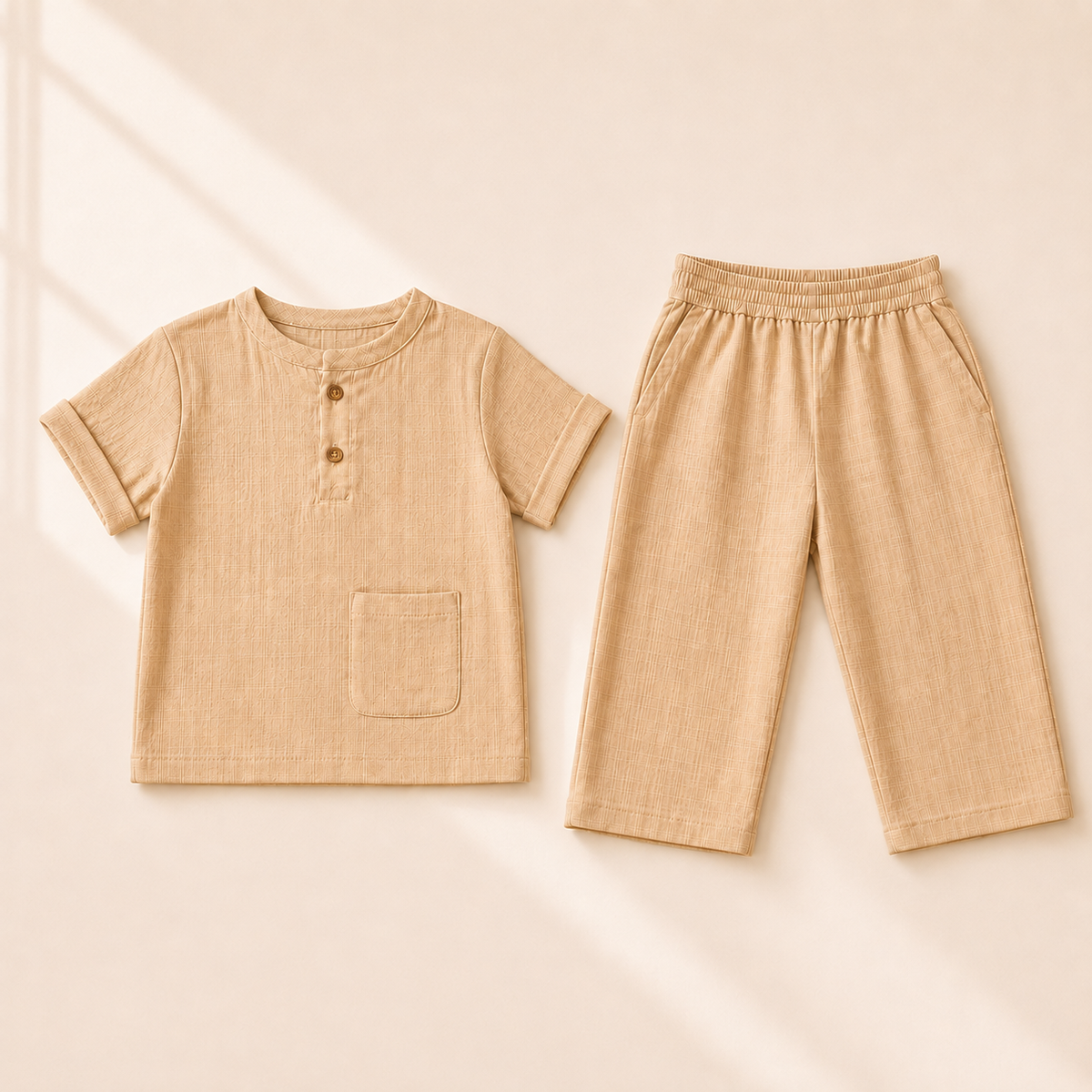 Unisex Crinkle Muslin Nightwear -  Oatmeal