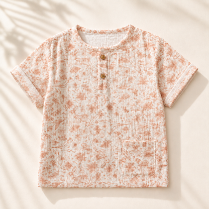 Unisex Crinkle Muslin Nightwear - Peach Blossom