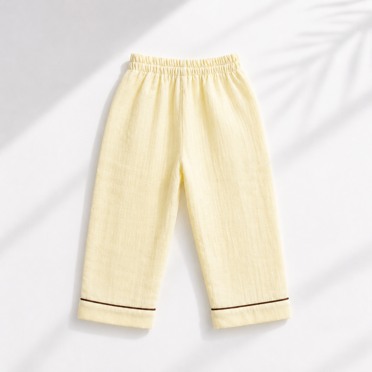 Unisex Crinkle Muslin Night Suit - Butter Yellow