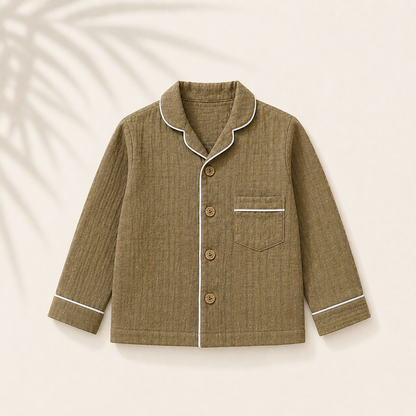 Unisex Crinkle Muslin Night Suit - Little Oak