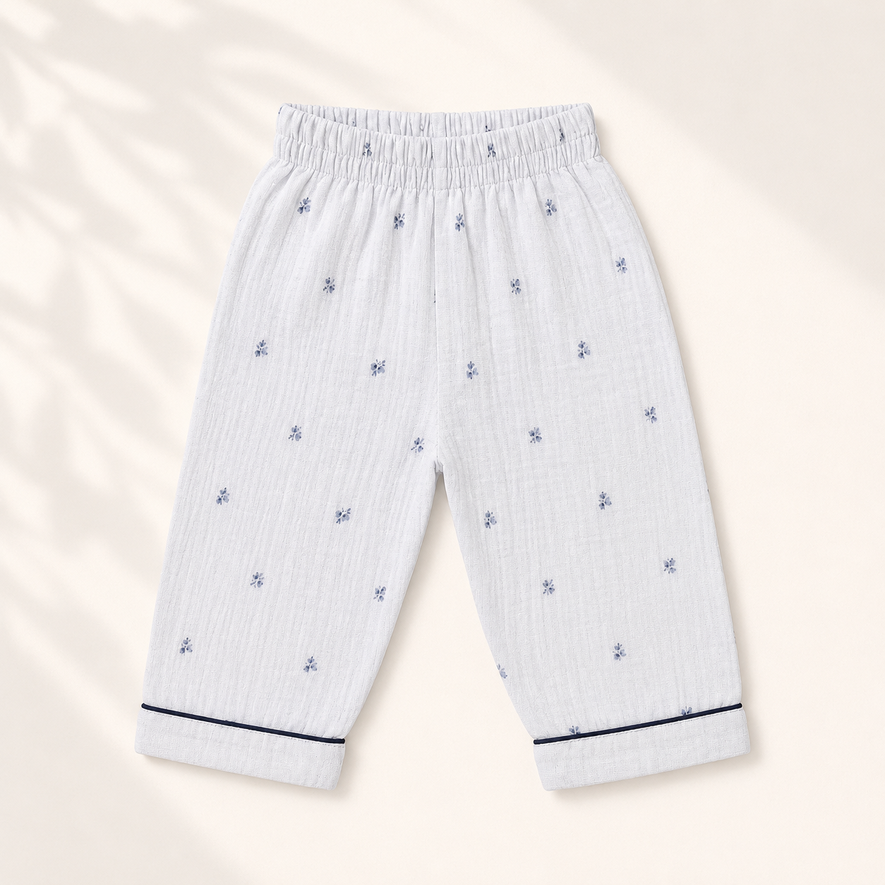 Unisex Crinkle Muslin Night Suit - Cloud Blue