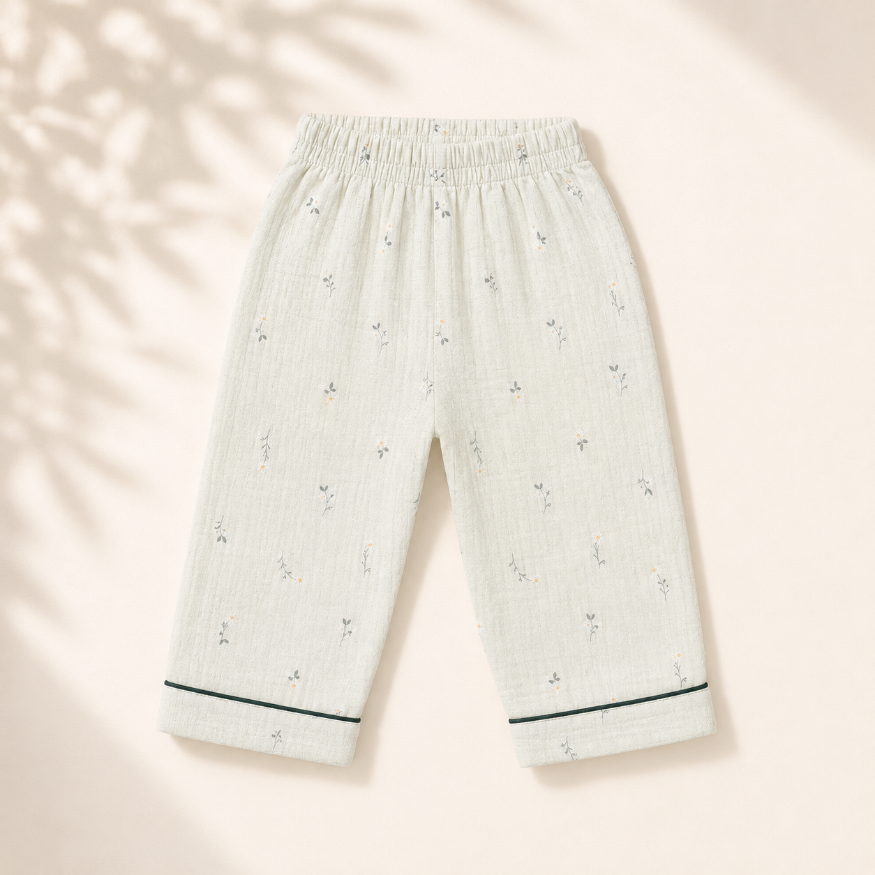 Unisex Crinkle Muslin Night Suit - Soft Sage