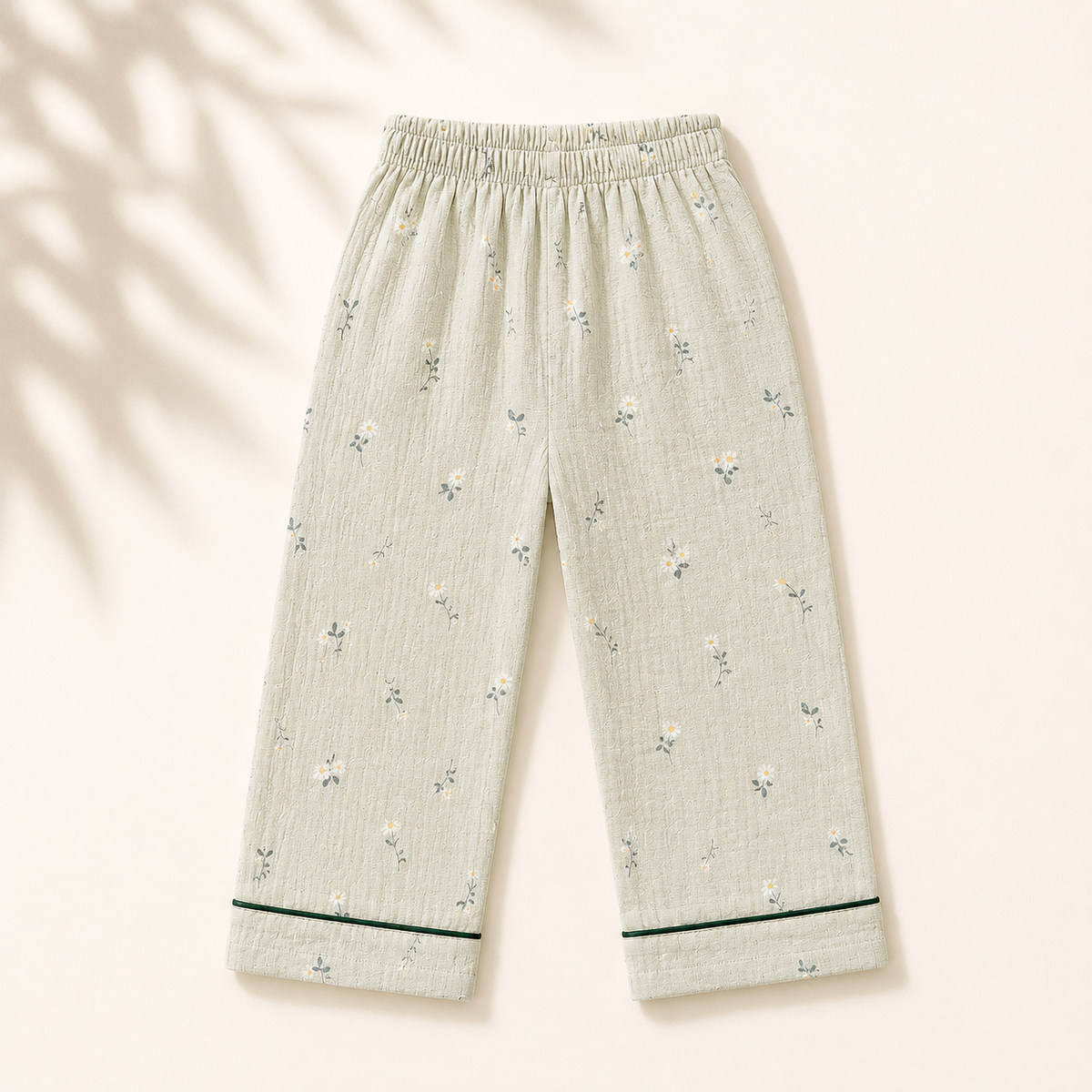 Unisex Crinkle Muslin Night Suit - Soft Sage
