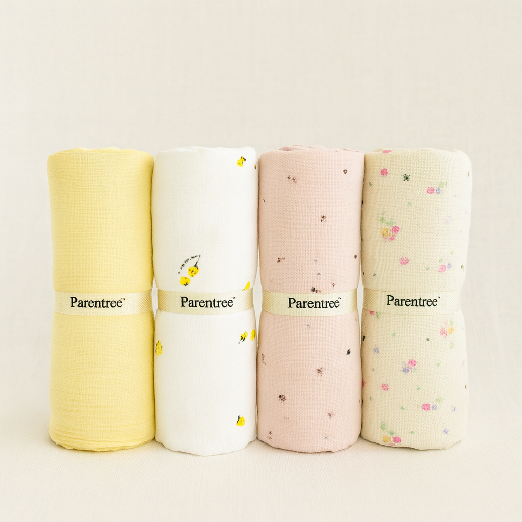 4 PCS- Soft Organic Muslin Swaddles Combo