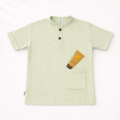 Unisex Crinkle Muslin Nightwear - Earthy Sage