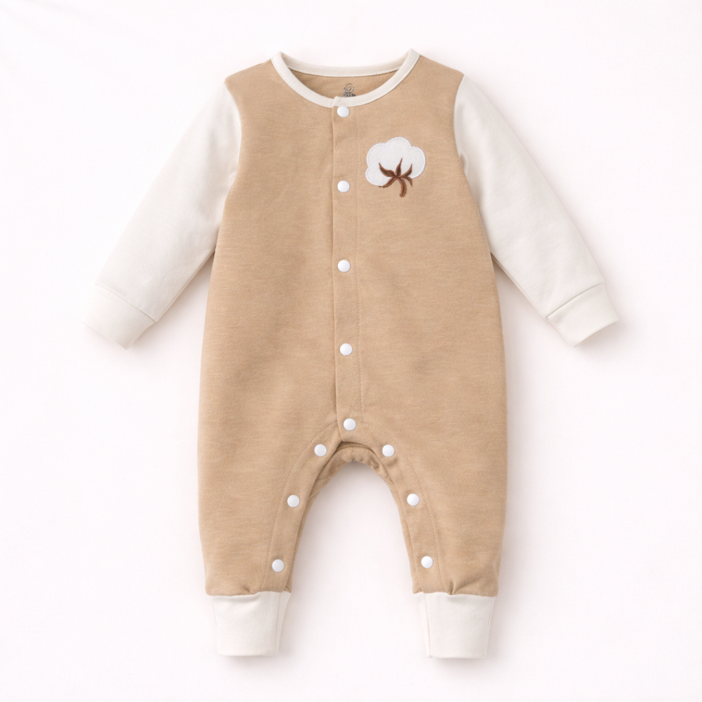 Organic Cotton Romper Beige