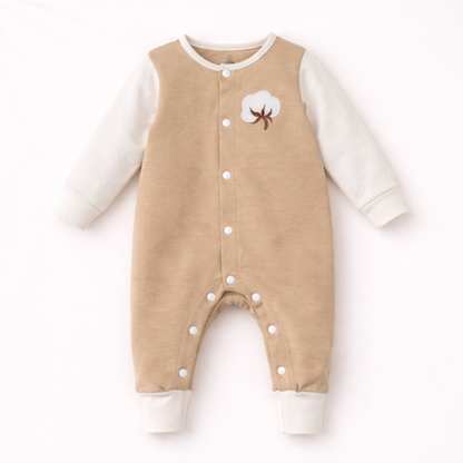 Organic Cotton Romper Beige