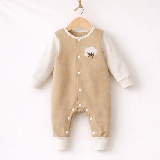 Organic Cotton Romper Beige