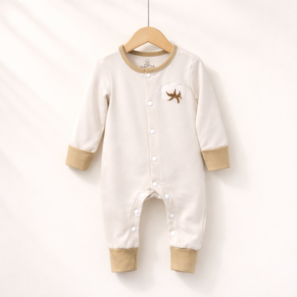 Organic Cotton Romper Ivory