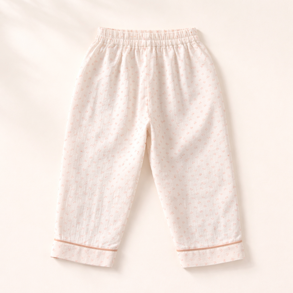Unisex Crinkle Muslin Night Suit - Soft White