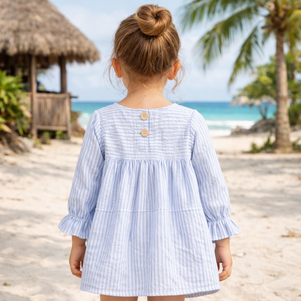 Crinkle Muslin Frill Frock
