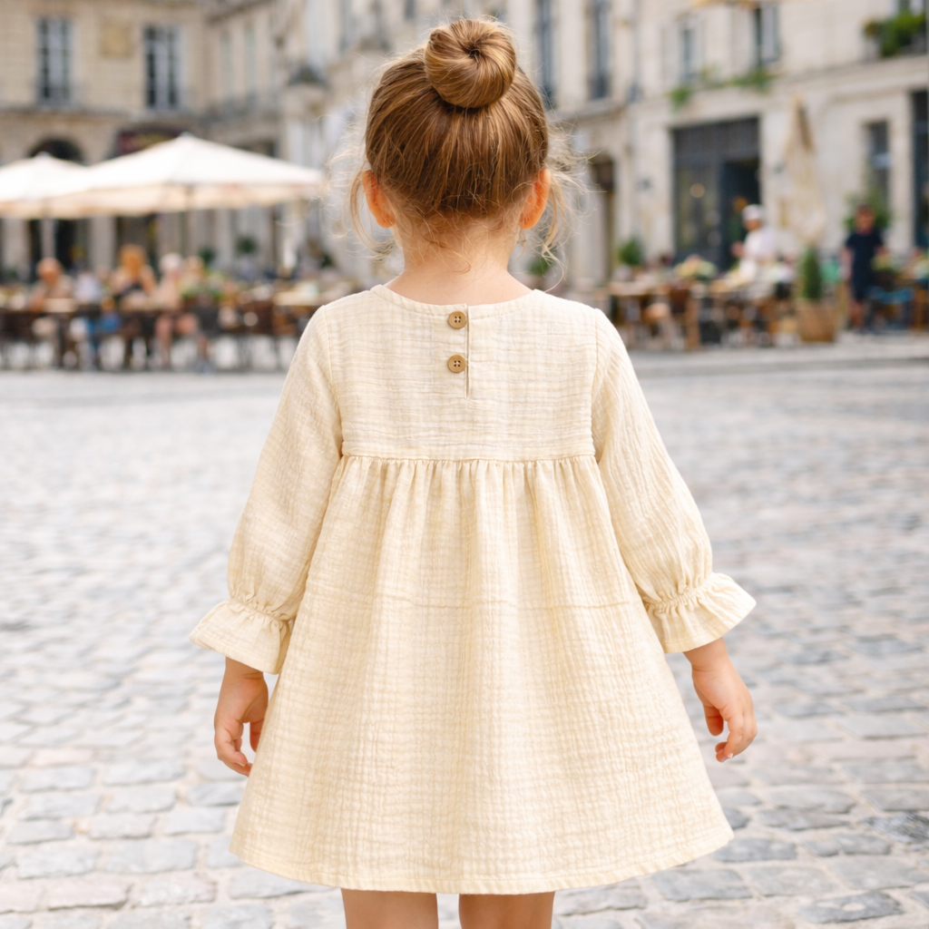 Crinkle Muslin Frill Frock