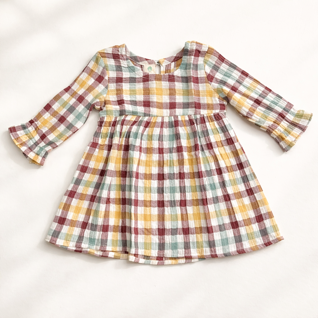 Crinkle Muslin Frill Frock