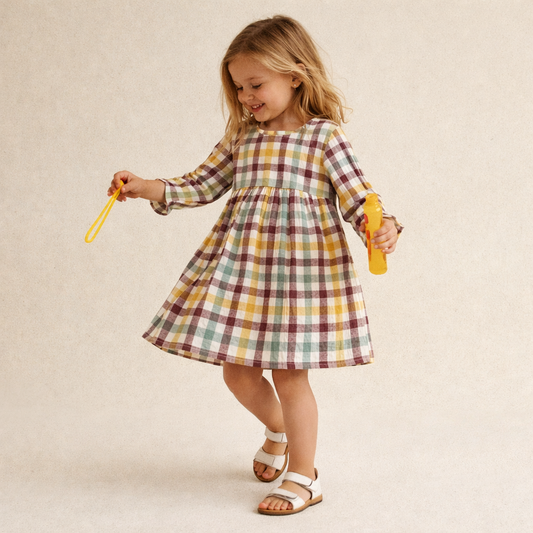 Crinkle Muslin Frill Frock