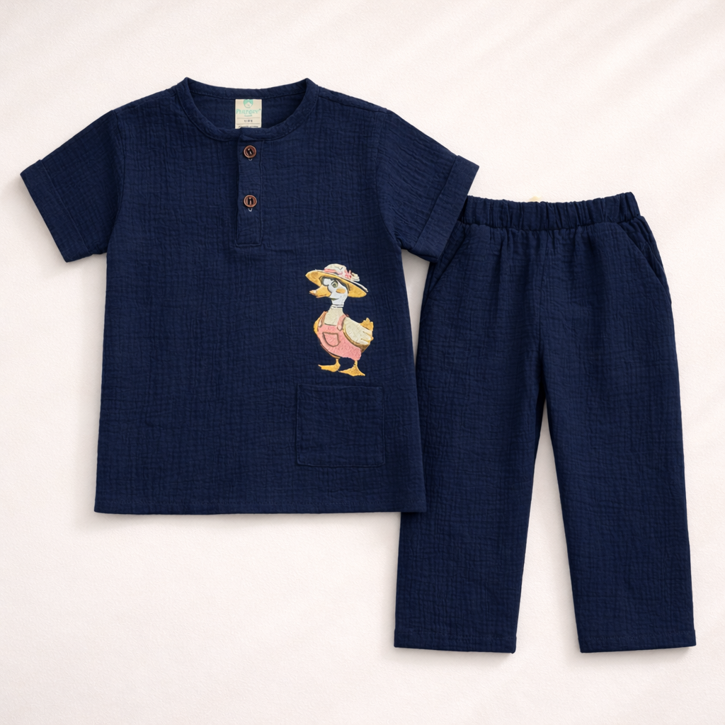 Unisex Crinkle Muslin Nightwear - Cool Duck