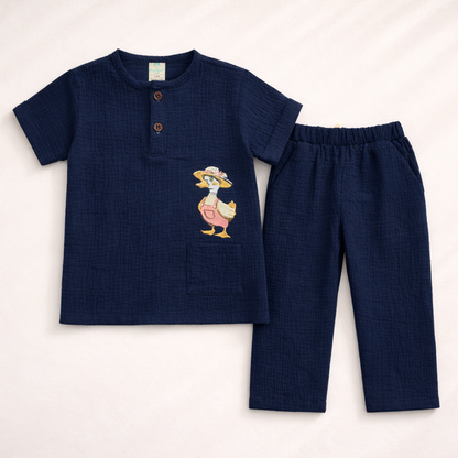 Unisex Crinkle Muslin Nightwear - Cool Duck