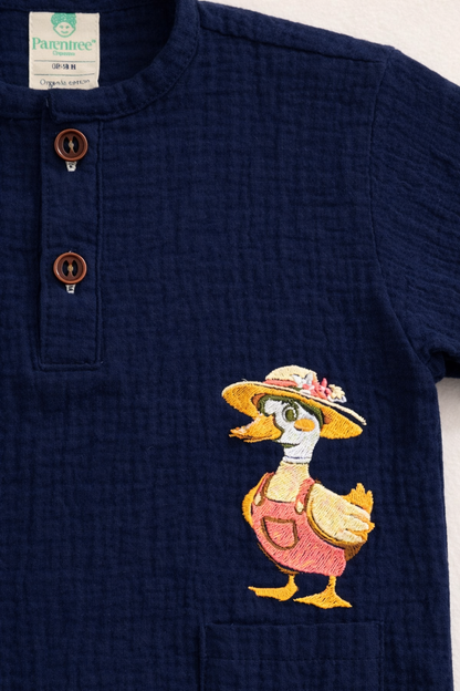 Unisex Crinkle Muslin Nightwear - Cool Duck