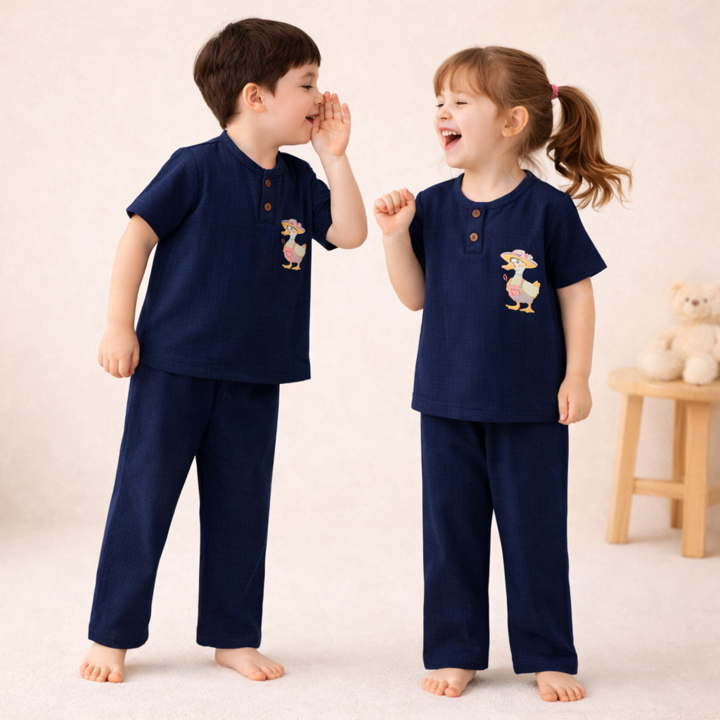 Unisex Crinkle Muslin Nightwear - Cool Duck