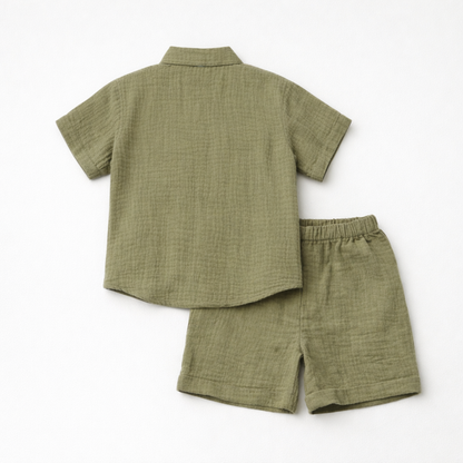 Unisex Crinkle Muslin Nightwear - Forest Green