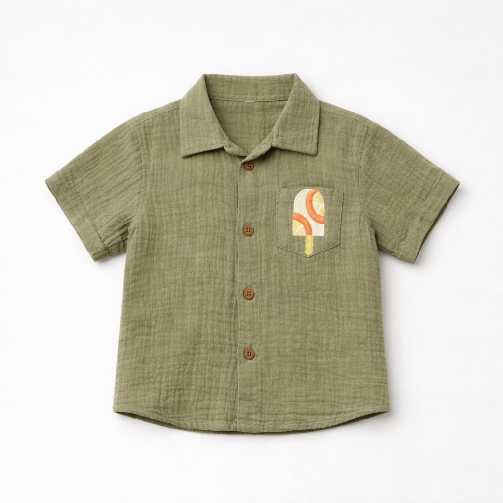 Unisex Crinkle Muslin Nightwear - Forest Green