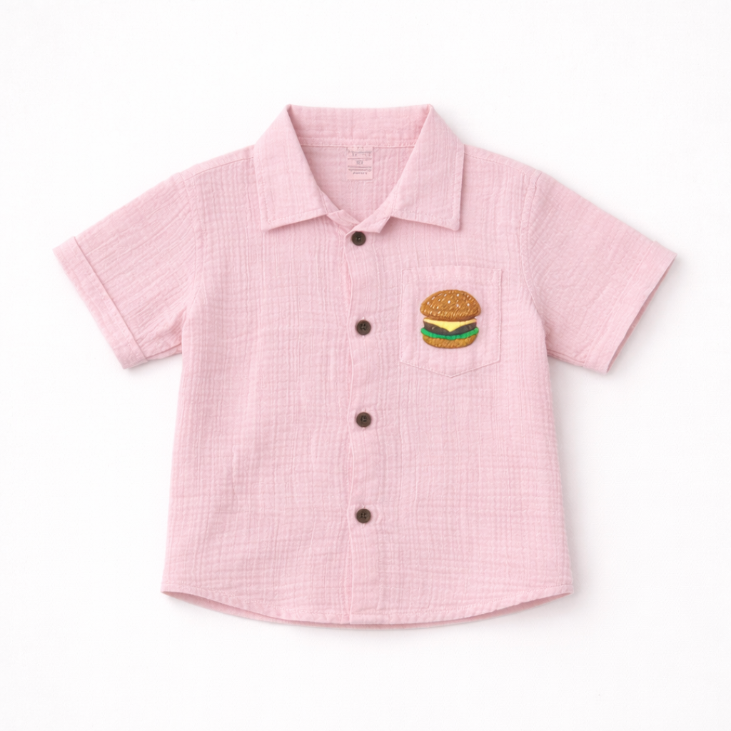 Unisex Crinkle Muslin Nightwear  - Pastel Pink
