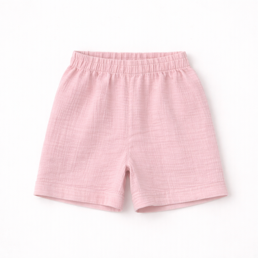 Unisex Crinkle Muslin Nightwear  - Pastel Pink