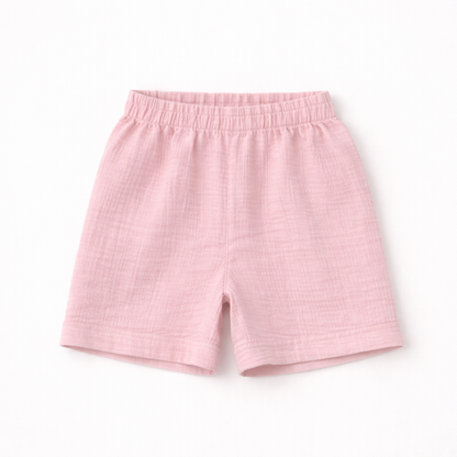 Unisex Crinkle Muslin Nightwear  - Pastel Pink