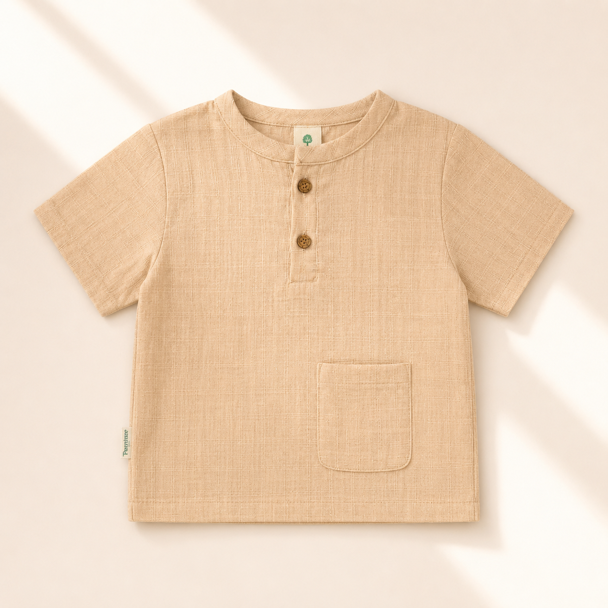 Unisex Crinkle Muslin Nightwear - Oatmeal
