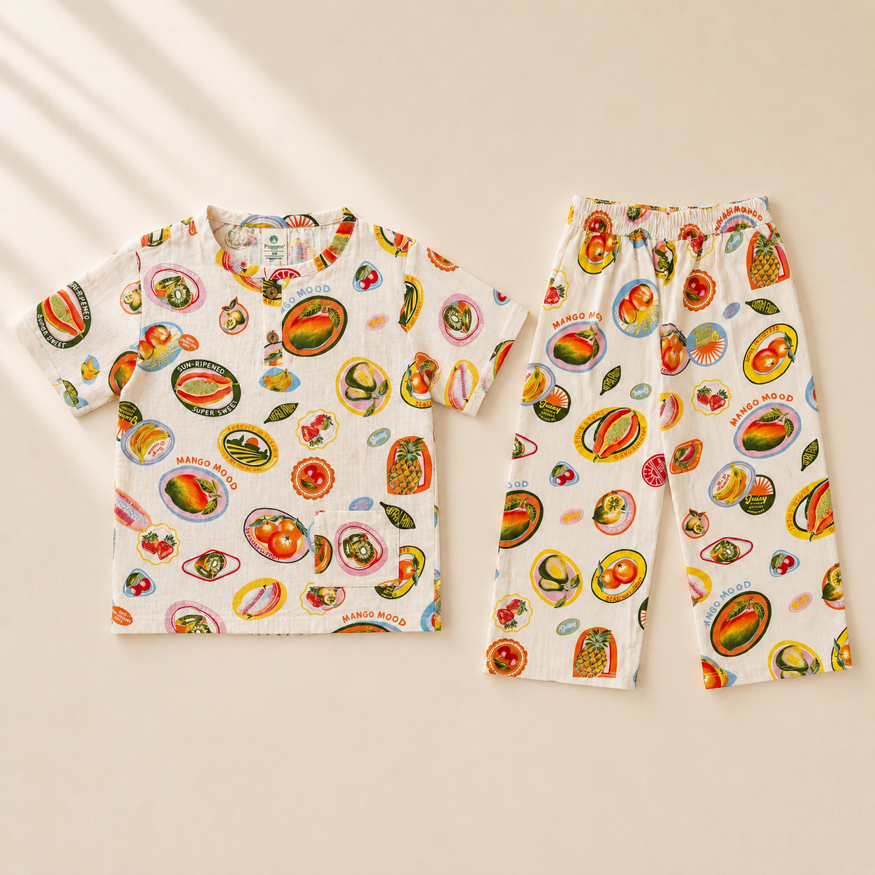 Unisex Crinkle Muslin Nightwear - Mango Mood